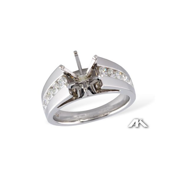 Lady's 14 Karat White Gold Ring Mounting With 10 Diamonds Orin Jewelers Northville, MI