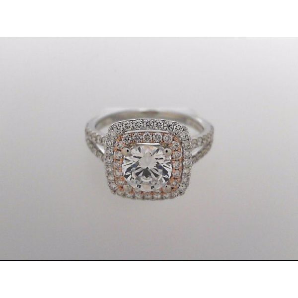 18 Karat White & Rose Gold Ring Mounting With 80 Diamonds Orin Jewelers Northville, MI