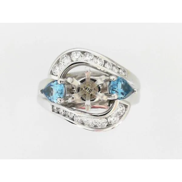 ESTATE COLLECTION - Lady's 14k Diamond & Blue Topaz Ring Mounting Orin Jewelers Northville, MI