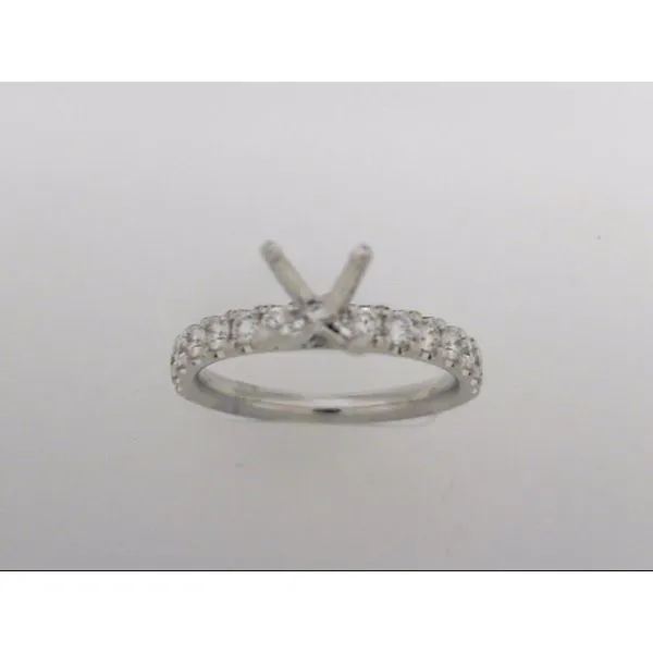 White Gold 14 Karat Ring Mounting With 14 Diamonds Orin Jewelers Northville, MI