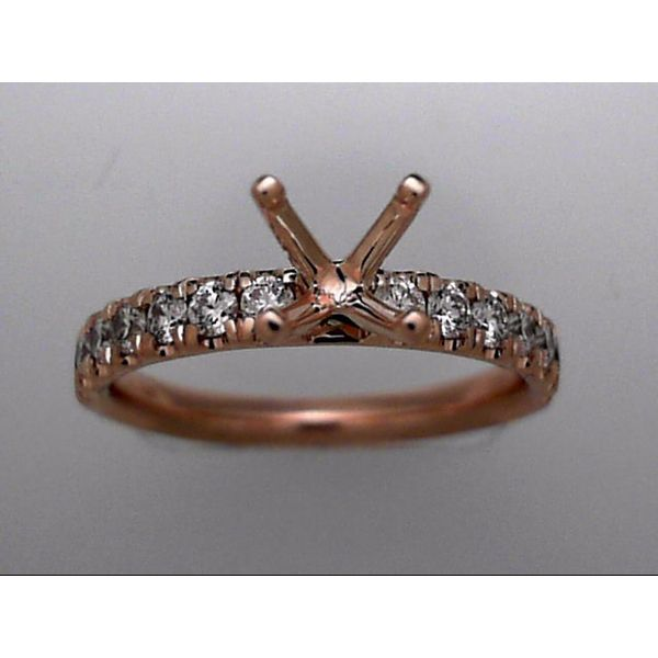 Rosé Gold 14 Karat Ring Mounting With 14 Diamonds Orin Jewelers Northville, MI