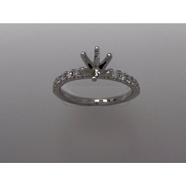 White Gold 14 Karat Ring Mounting With 14 Diamonds Orin Jewelers Northville, MI