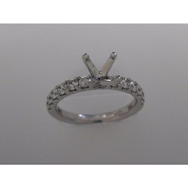 14 Karat White Gold Engagement Ring Mounting With 12 Diamonds Orin Jewelers Northville, MI