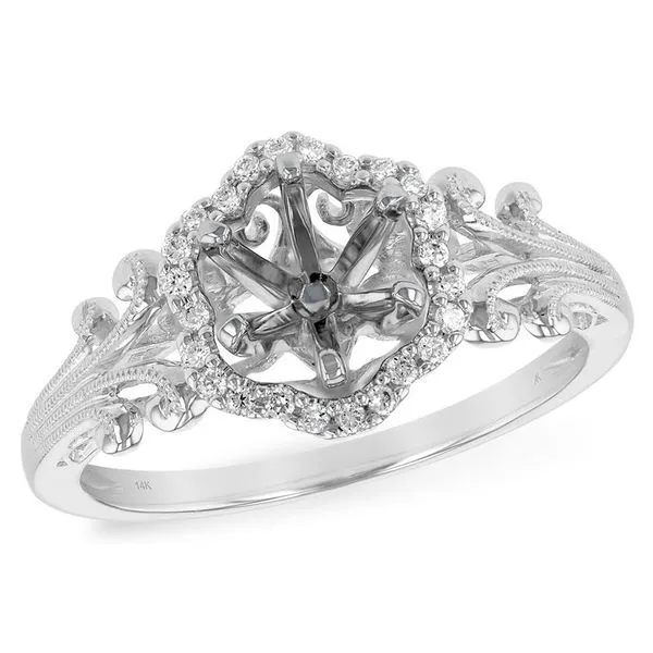 14k White Gold Ring Mounting With 24 Diamonds Orin Jewelers Northville, MI