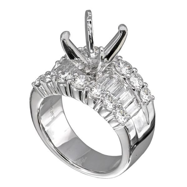 18k White Gold Ring Mounting With 22 Diamonds Orin Jewelers Northville, MI