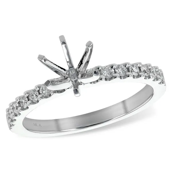 14k White Gold Ring Mounting With 14 Diamonds Orin Jewelers Northville, MI