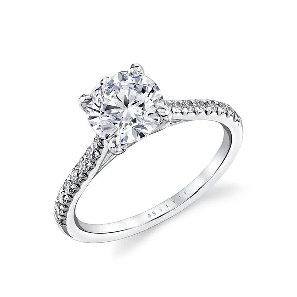 14K White Gold Ring Mounting With 18 Diamonds Orin Jewelers Northville, MI