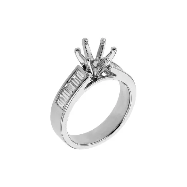 14K White Gold Ring Mounting With 14 Diamonds Image 3 Orin Jewelers Northville, MI