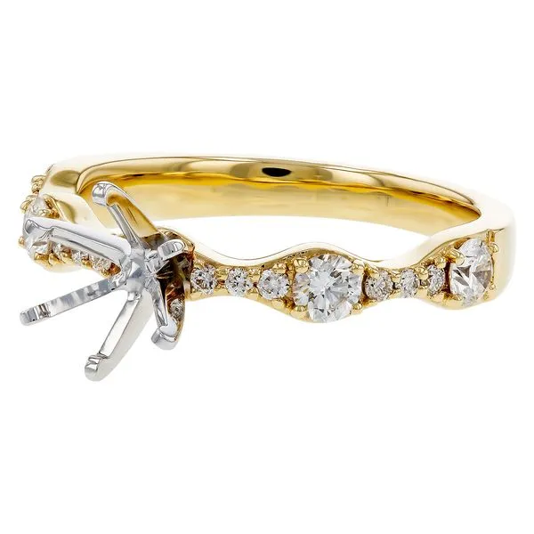 14K Yellow Gold Ring Mounting With 16 Diamonds Image 2 Orin Jewelers Northville, MI