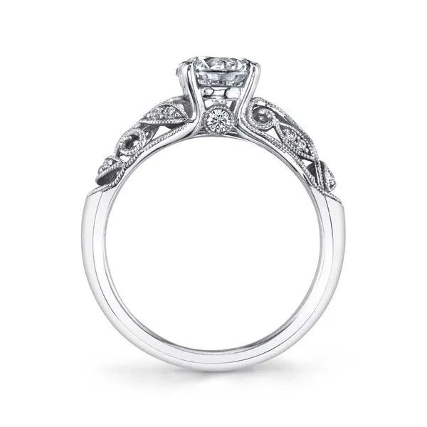 14K White Gold Ring Mounting With 14 Diamonds Image 2 Orin Jewelers Northville, MI