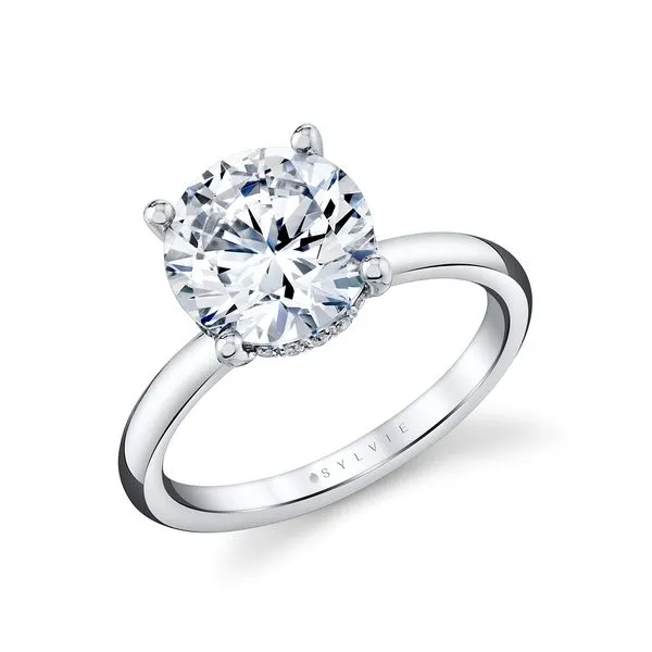 14K White Gold Ring Mounting With 14 Diamonds Orin Jewelers Northville, MI