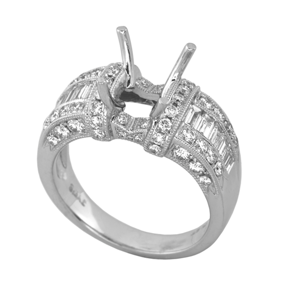 Platinum Ring Mounting With 46 Diamonds Orin Jewelers Northville, MI