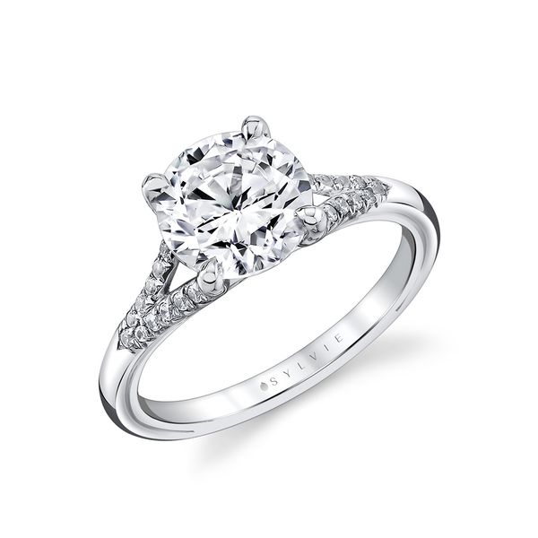 14K White Gold Iconelle Shell Tip Shell Taper Engagement Ring Mounting Orin Jewelers Northville, MI