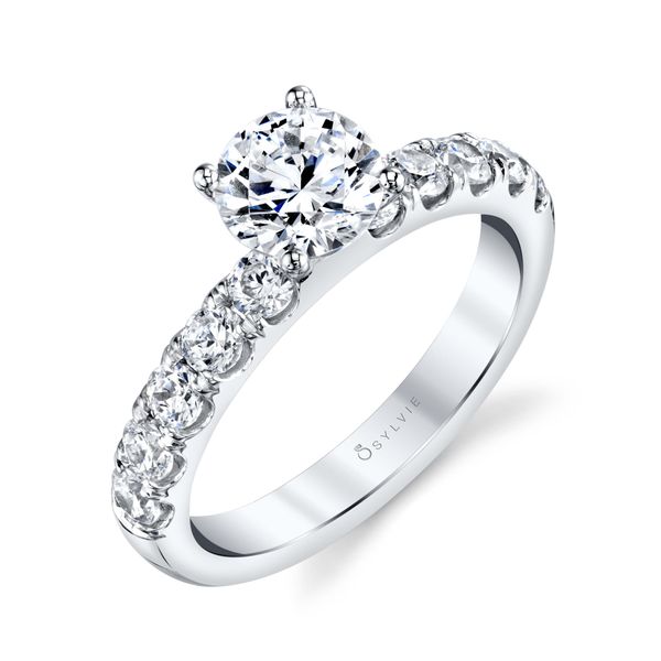 14K White Gold Ring Mounting With 10 Diamonds Orin Jewelers Northville, MI