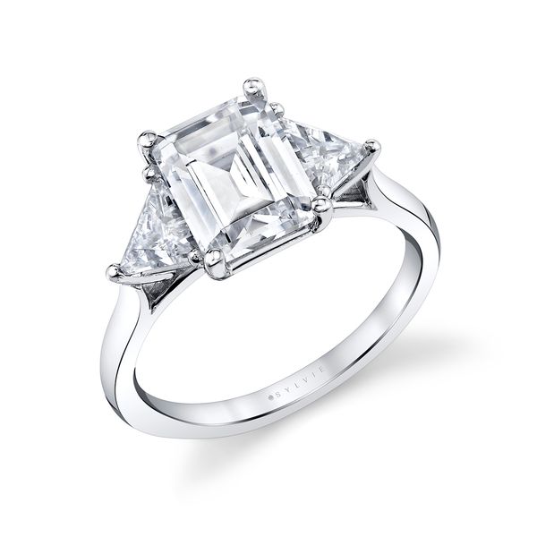 14K White Gold Teresia Three Stone Engagement Ring Orin Jewelers Northville, MI