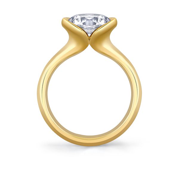 14K Yellow Gold Liora Shell Auranova Solitaire Engagement Ring Mounting Image 4 Orin Jewelers Northville, MI