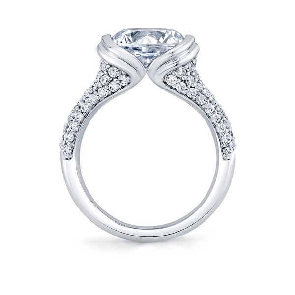 14K White Gold Tova Shell Auranova Engagement Ring Mounting Image 3 Orin Jewelers Northville, MI