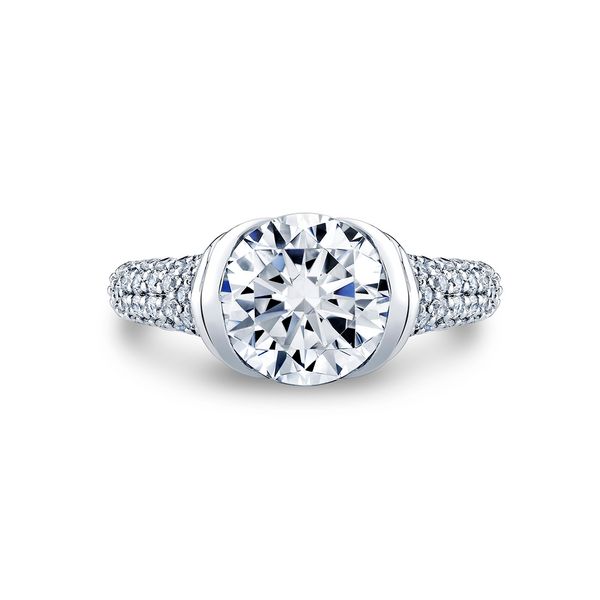 14K White Gold Tova Shell Auranova Engagement Ring Mounting Image 4 Orin Jewelers Northville, MI