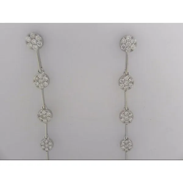 14k White Gold Diamond Drop Earrings Orin Jewelers Northville, MI