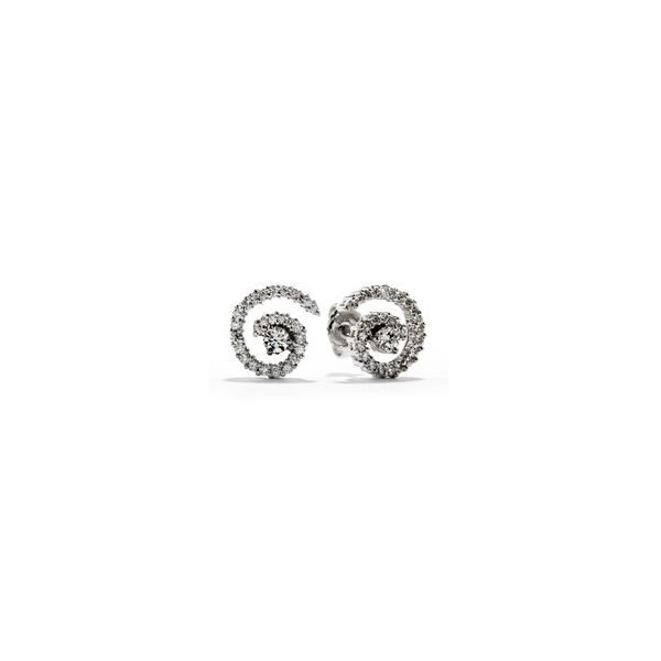 18k White Gold Mystical Swirl Earrings by Hearts on Fire With 48 Diamonds Orin Jewelers Northville, MI