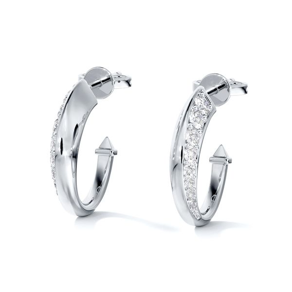 18kwg FOREVERMARK  Hoop Earrings With 22 Diamonds Orin Jewelers Northville, MI