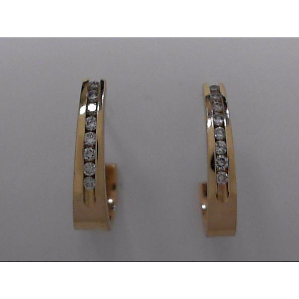 14k Yellow Gold Earrings with 16 Diamonds Orin Jewelers Northville, MI