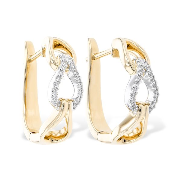 14k Two Tone Hoop Earrings With 40 Diamonds Orin Jewelers Northville, MI