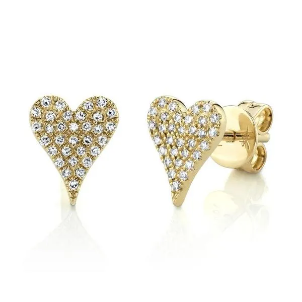 14k Yellow Gold Heart Stud Earrings With 64 Diamonds Orin Jewelers Northville, MI