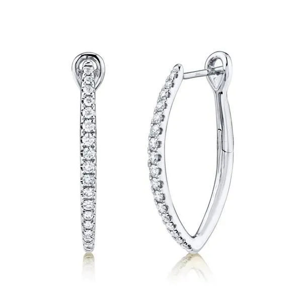 14k White Gold Hoop Earrings With 34 Diamonds Orin Jewelers Northville, MI