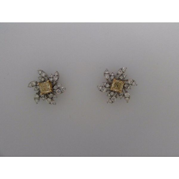 18k Yellow & White Diamond Earrings Orin Jewelers Northville, MI
