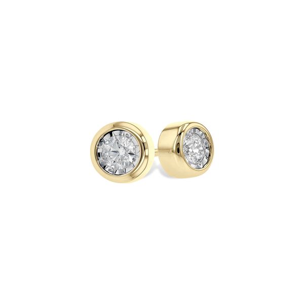 14k Yellow Gold Earrings With 2 Diamonds Orin Jewelers Northville, MI