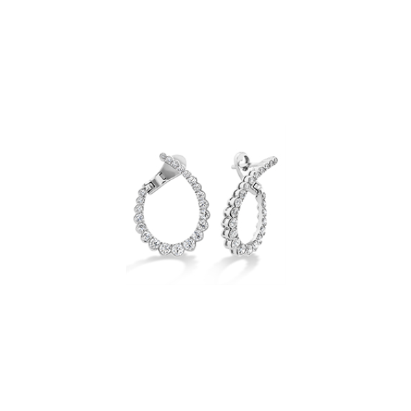 18k White Gold AERIAL REGAL DIAMOND HOOPS by Hearts on Fire With 44 Diamonds Orin Jewelers Northville, MI