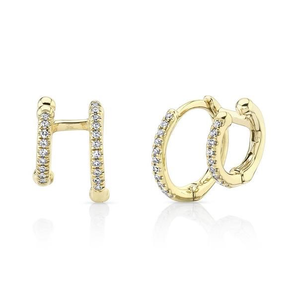 14k Yellow Gold Double Huggie Earrings With 40 Diamonds Orin Jewelers Northville, MI