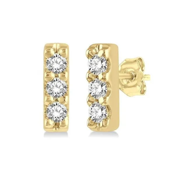 10k Yellow Gold Earrings With 6 Diamonds Orin Jewelers Northville, MI