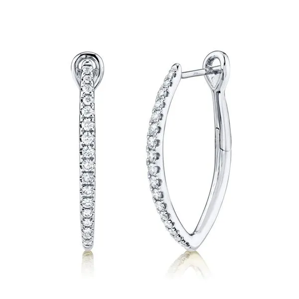 14k White Gold Hoop Earrings With 34 Diamonds Orin Jewelers Northville, MI