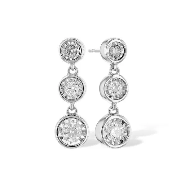 14k White Gold Dangle Earrings With 6 Diamonds Orin Jewelers Northville, MI