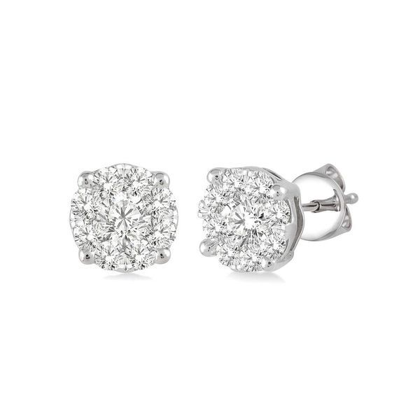 14k White Gold Earrings With 18 Diamonds Orin Jewelers Northville, MI