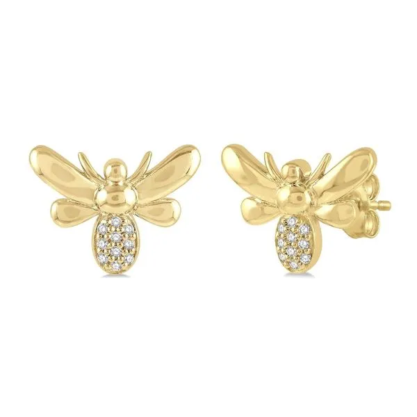 10k Yellow Gold Bumble Bee Earrings With 20 Diamonds Orin Jewelers Northville, MI