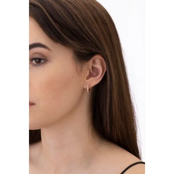 18k White Gold Earrings With 10 Diamonds Image 2 Orin Jewelers Northville, MI