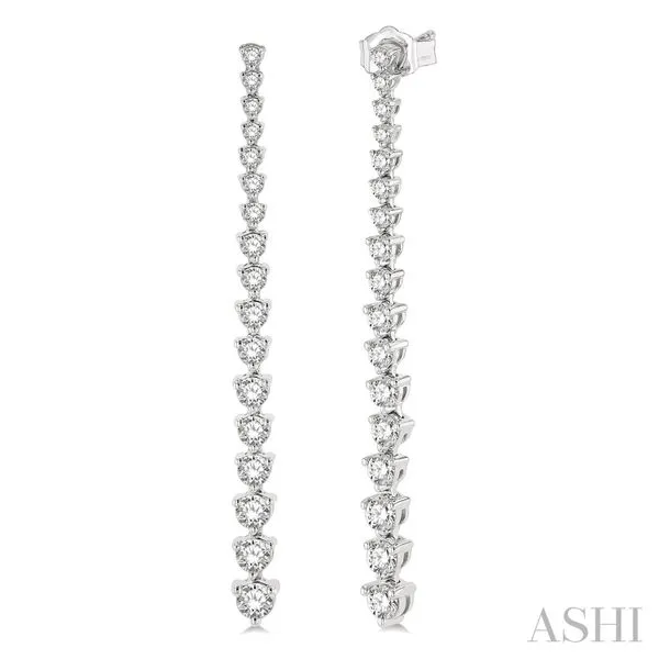 14k White Gold Riviera Drop Earrings With 34 Diamonds Orin Jewelers Northville, MI
