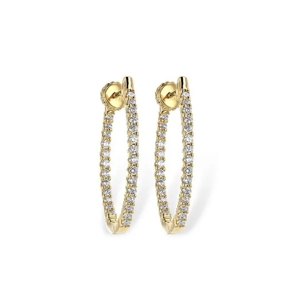 14k Yellow Gold Inside-Out Hoop Earrings With 54 Diamonds Orin Jewelers Northville, MI