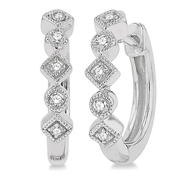 10k White Gold Earrings With 10 Diamonds Orin Jewelers Northville, MI