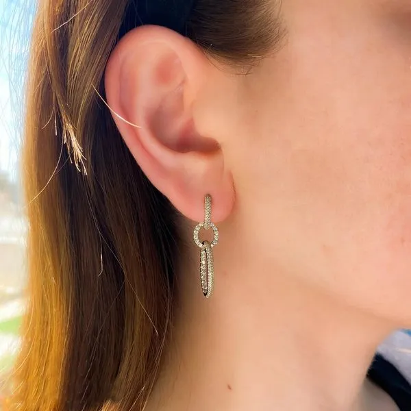 14k White Gold Earrings With 204 Diamonds Image 2 Orin Jewelers Northville, MI
