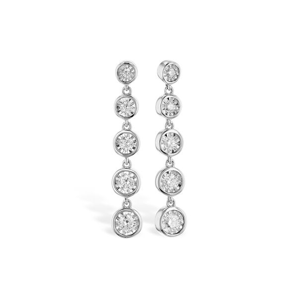 14K White Gold Earrings With 10 Diamonds Orin Jewelers Northville, MI
