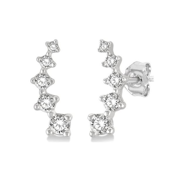 10K White Gold Earrings With 10 Diamonds Orin Jewelers Northville, MI
