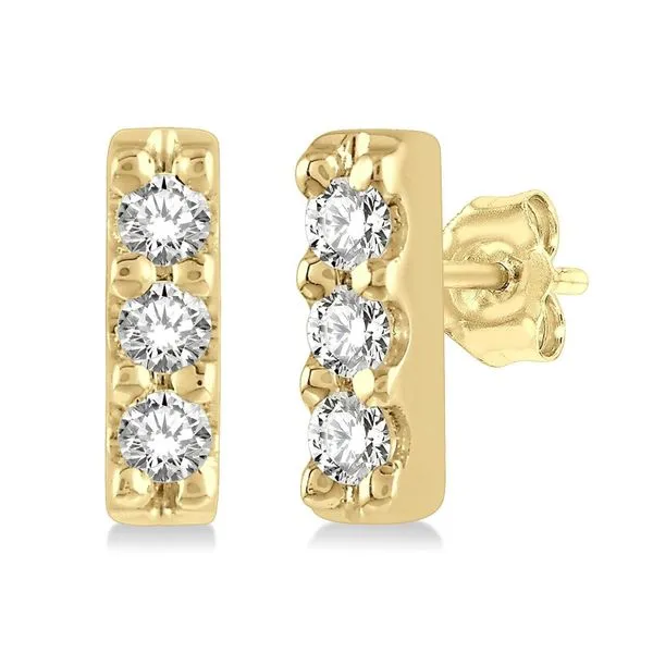10k Yellow Gold Earrings With 6 Diamonds Orin Jewelers Northville, MI