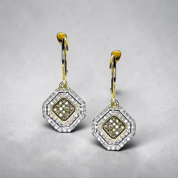 Estate Collection - 14K Yellow Gold Dangle Diamond Earrings Orin Jewelers Northville, MI
