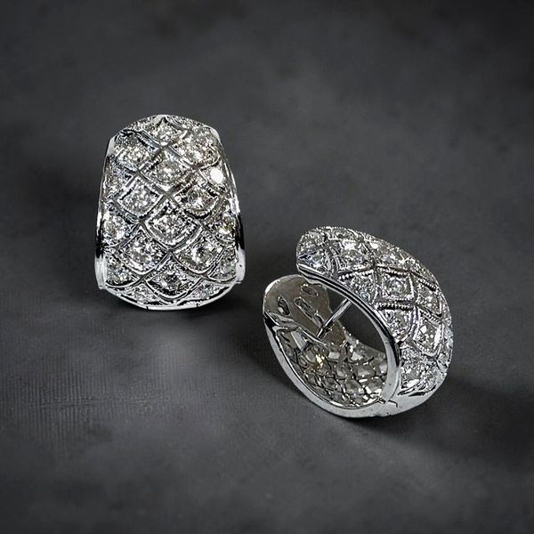 Estate Collection - 18K White Gold Diamond Earrings Orin Jewelers Northville, MI