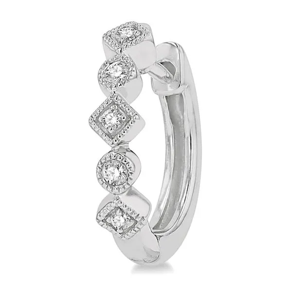 10k White Gold Earrings With 10 Diamonds Image 2 Orin Jewelers Northville, MI