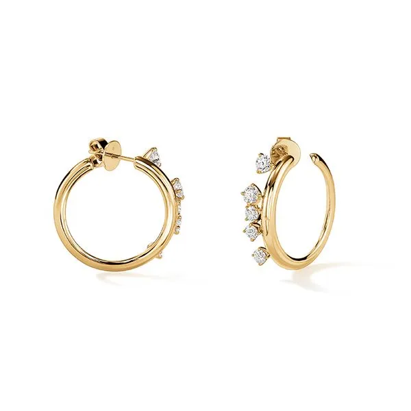 18K Yellow Gold IDamond Hoop Earrings by Hearts on Fire Image 2 Orin Jewelers Northville, MI
